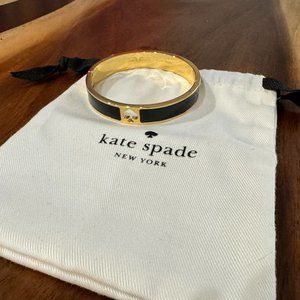 Kate Spade Hole Punch Black Hinged Bangle NEW
